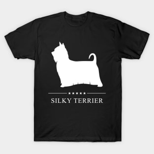 Silky Terrier Dog White Silhouette T-Shirt